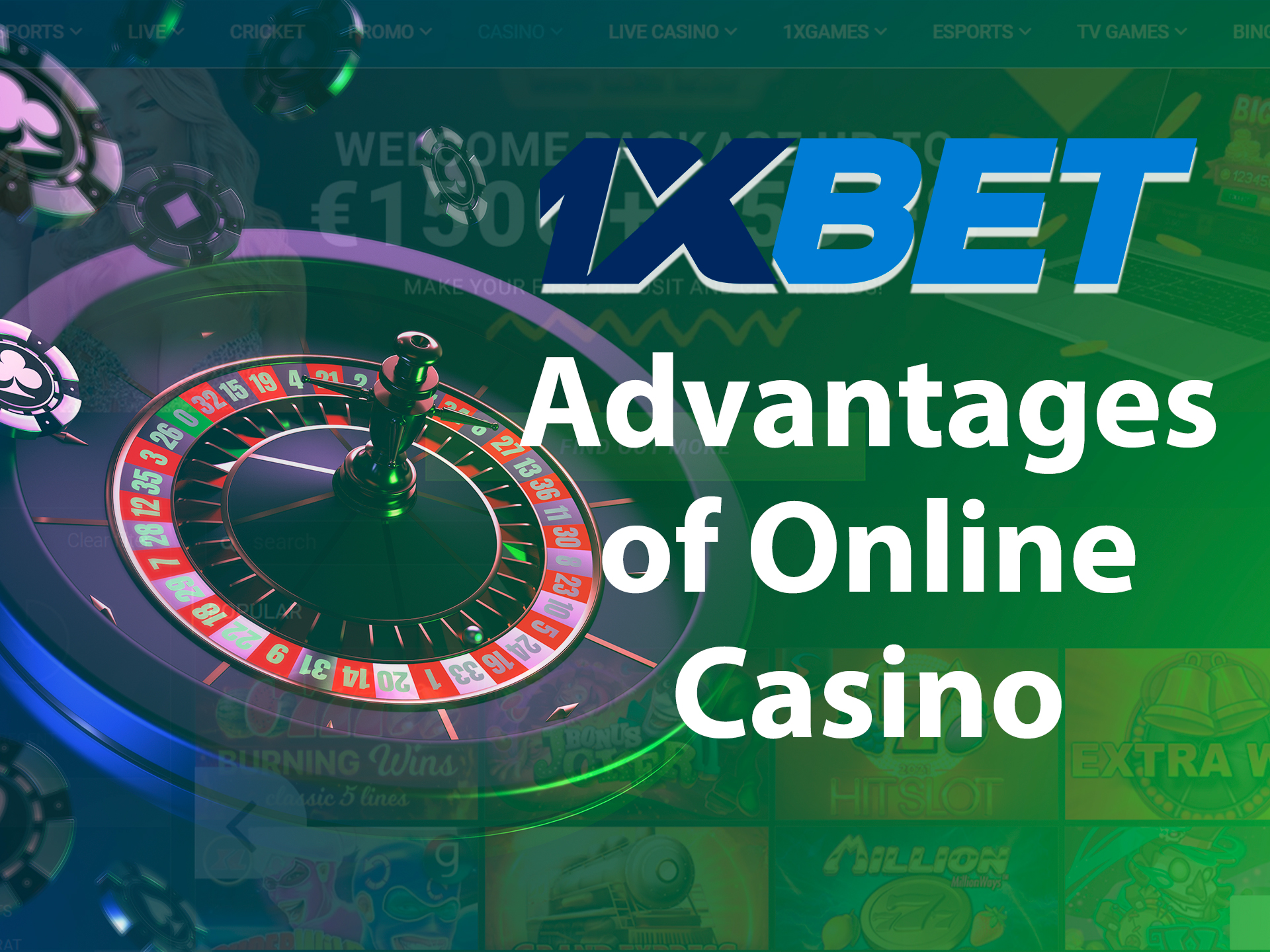 1xbet online casino has all the advantages to play games with ease and comfort.