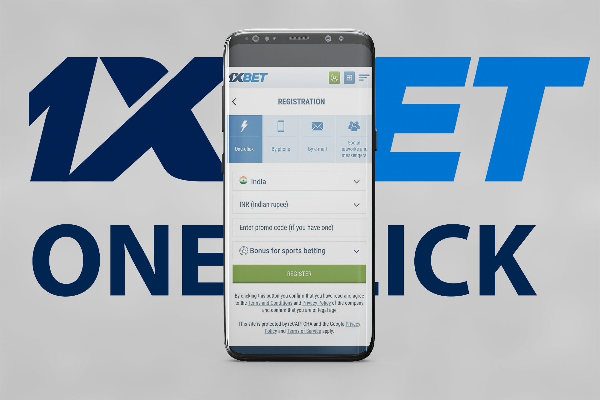 You can quickly register in 1xbet with just one click.