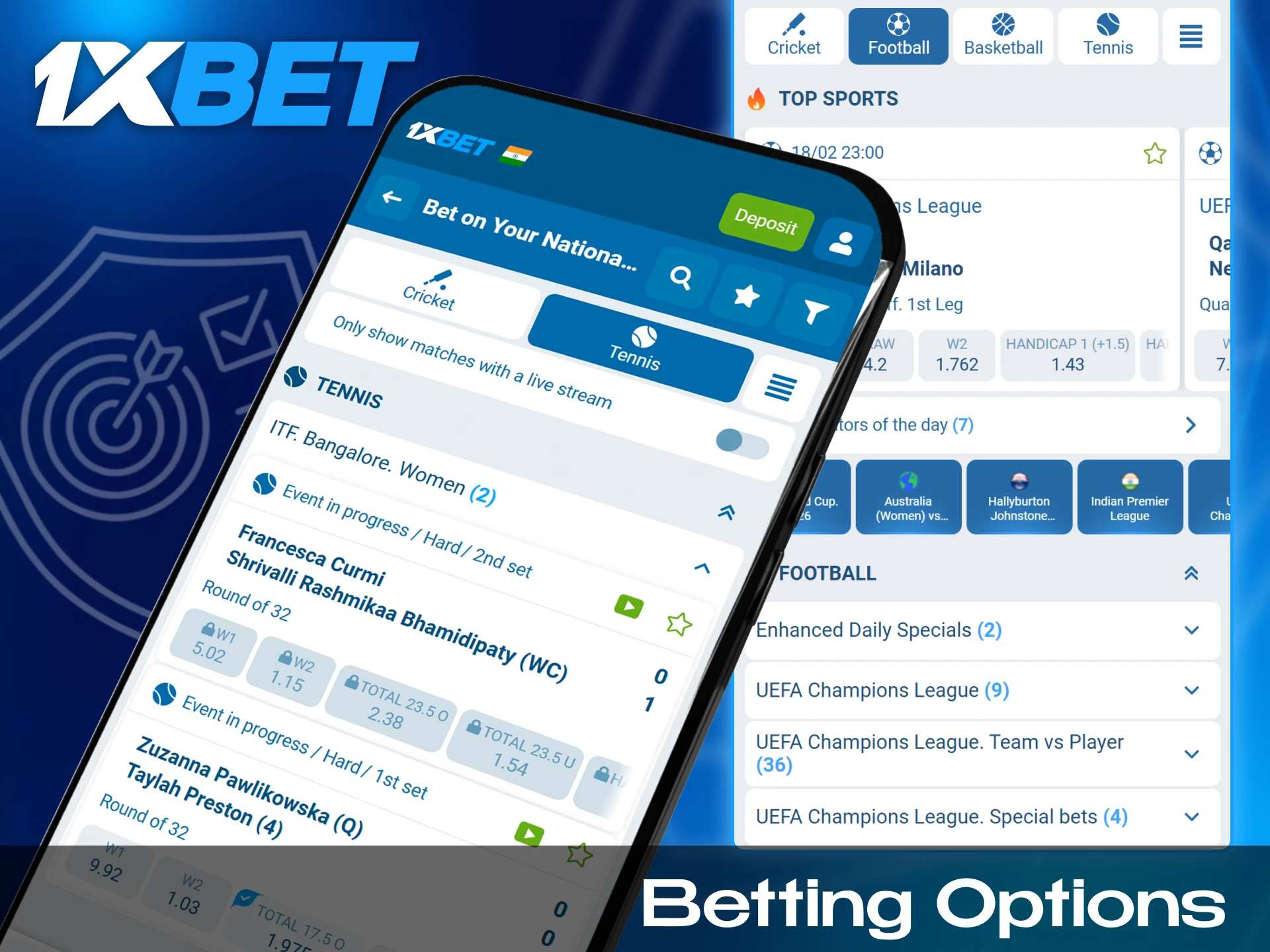 You can find profitable odds on sports tournaments in the 1xbet sportsbook.