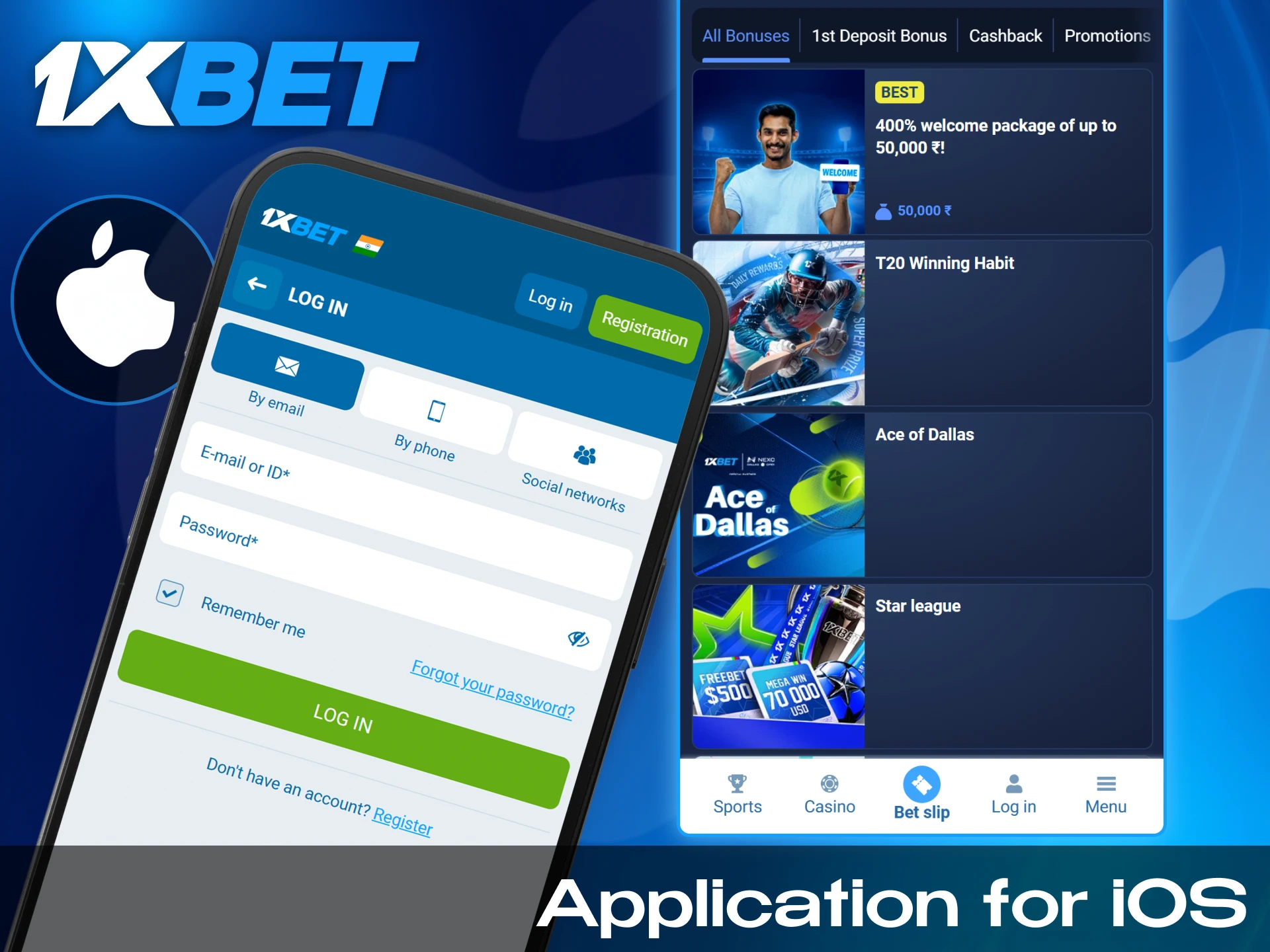 Mosth of the iOS devices accept the 1xbet app.