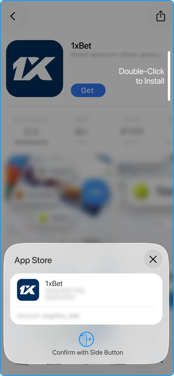 Find the 1xbet iOS app in the App Store.