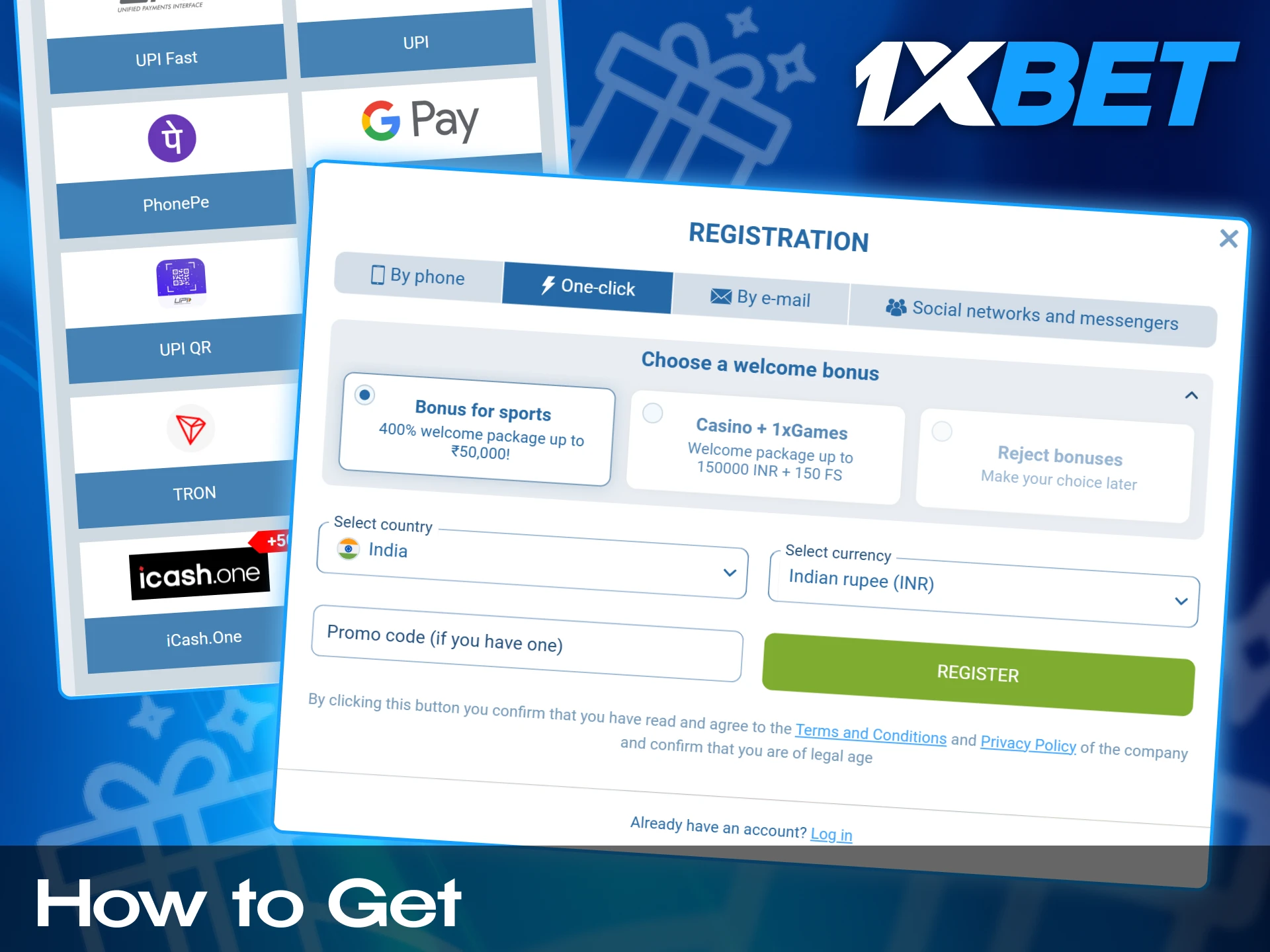 Get the full package and play profitably in 1xbet.