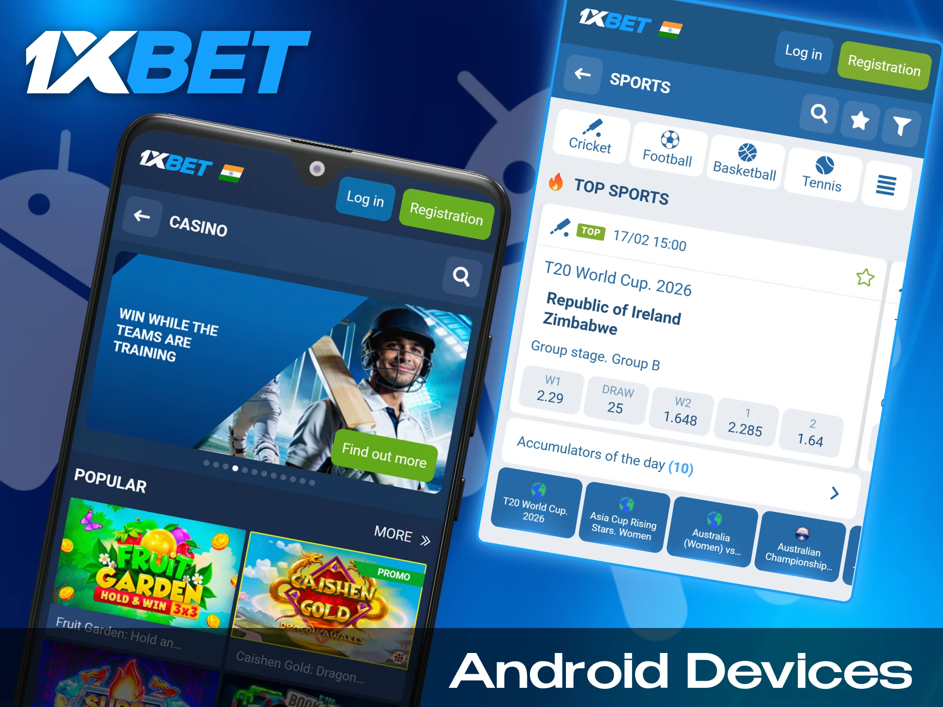 List of Android devices for betting on sports through the mobile app 1xBet India.